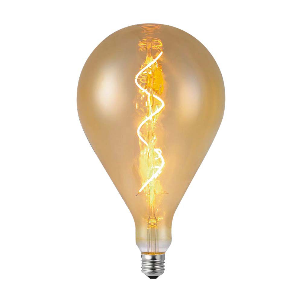 4W A160 Żarówka LED Filament spiralny / Barwa: 2700K / Szkło: Bursztynowe