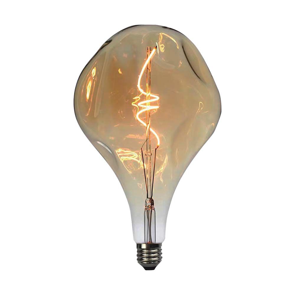 4W A165S Żarówka LED Filament spiralny / Barwa: 2700K / Szkło: Bursztynowe