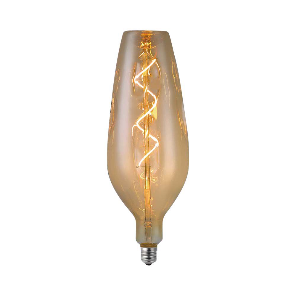4W B125 Żarówka LED Filament spiralny / Barwa: 2700K / Szkło: Bursztynowe