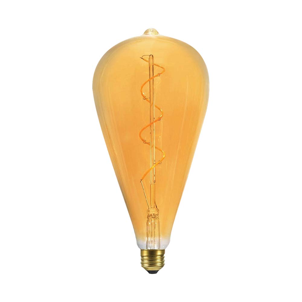 4W ST120 Żarówka LED Filament spiralny / Barwa: 2700K / Szkło: Bursztynowe