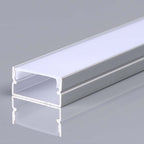 Profil Aluminiowy do paska LED na powierzchniowy / 2000x20x10mm / Klosz: Mleczny / Kolor: Aluminium