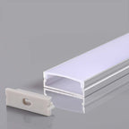 Profil Aluminiowy do paska LED na powierzchniowy / 2000x30x10mm / Klosz: Mleczny / Kolor: Aluminium