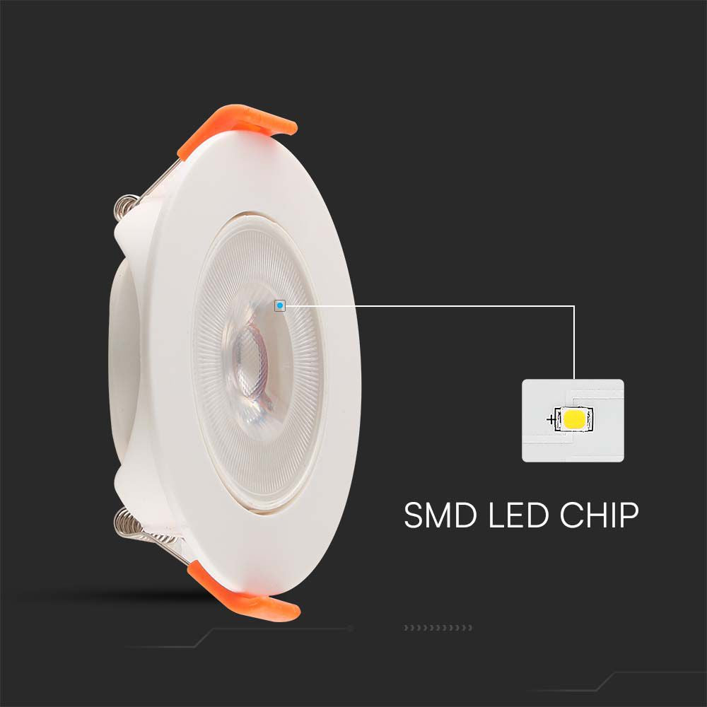 7W Oprawa wpuszczana reflektor LED / Chip SAMSUNG / Barwa:4000K / Obudowa: Biała