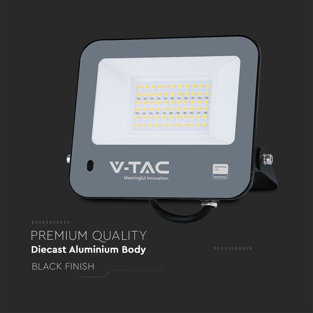 30W Naświetlacz LED z czujnikiem zmierzchu / Chip Samsung / Przewód: 1m / Barwa: 4000K / Obudowa: Czarna / Skuteczność 120lm/w