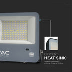100W Naświetlacz LED z czujnikiem zmierzchu / Chip Samsung / Przewód: 1m / Barwa: 6500K / Obudowa: Czarna / Skuteczność 135lm/w