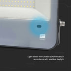 200W Naświetlacz LED z czujnikiem zmierzchu / Chip Samsung / Przewód: 1m / Barwa: 4000K / Obudowa: Czarna / Skuteczność 135lm/w