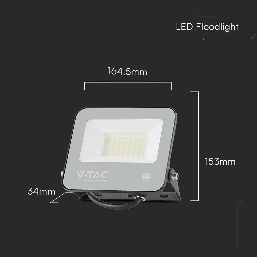 30W Naświetlacz URBIN 120 / Chip Samsung / Przewód: 1m / Barwa: 4000K / Obudowa: Czarna / Skuteczność 115lm/w