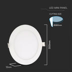 24W Mini panel LED / Barwa: 3w1 / Kształt: Okrągły