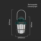 5W Lampa Kempingowa Przenośna / Ładowanie USB-C / IP44 / Ściemniana