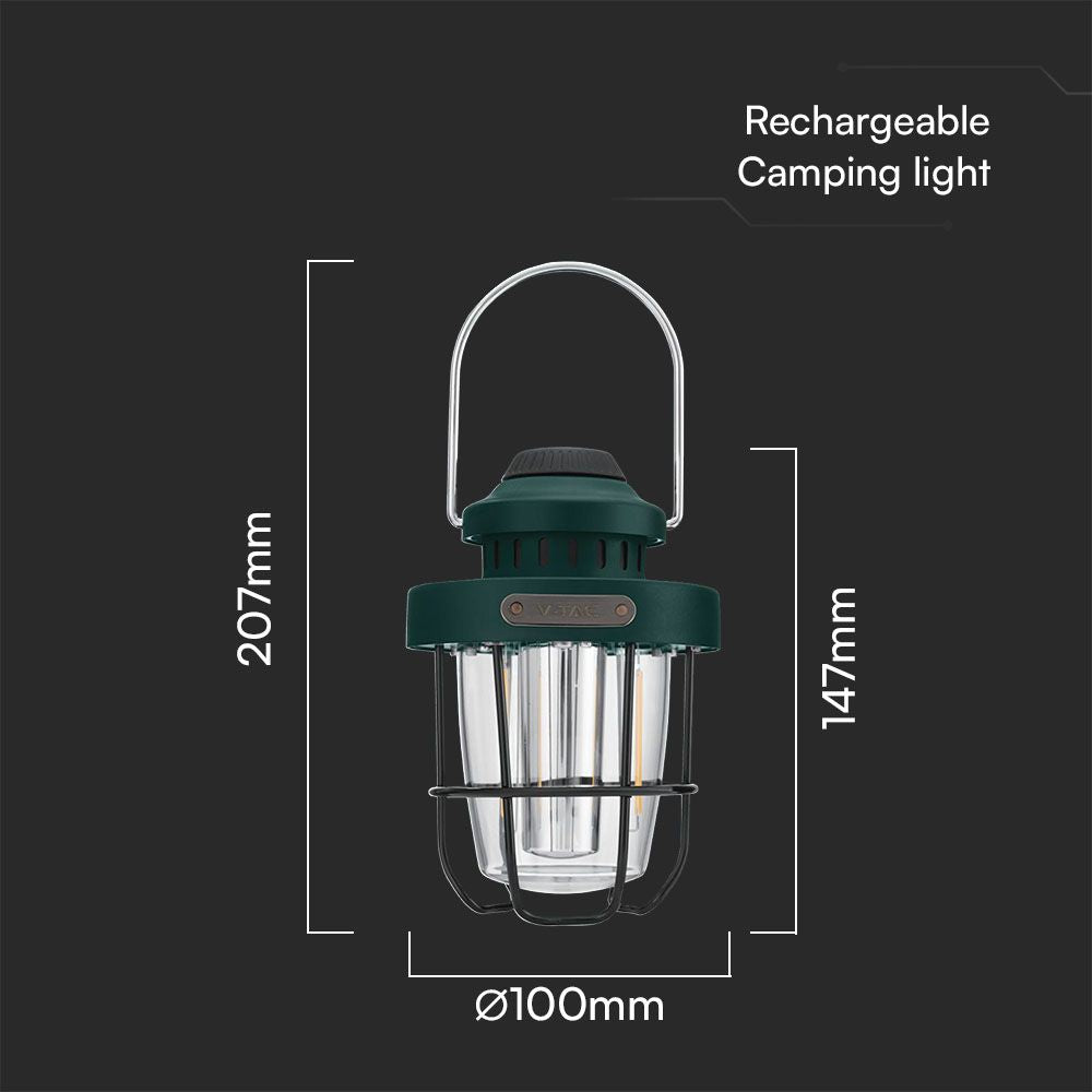 5W Lampa Kempingowa Przenośna / Ładowanie USB-C / IP44 / Ściemniana