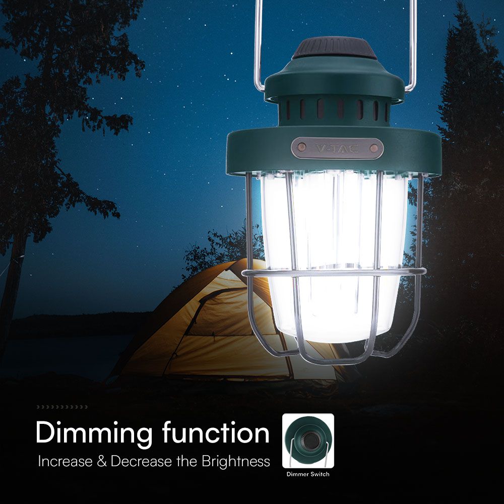 5W Lampa Kempingowa Przenośna / Ładowanie USB-C / IP44 / Ściemniana