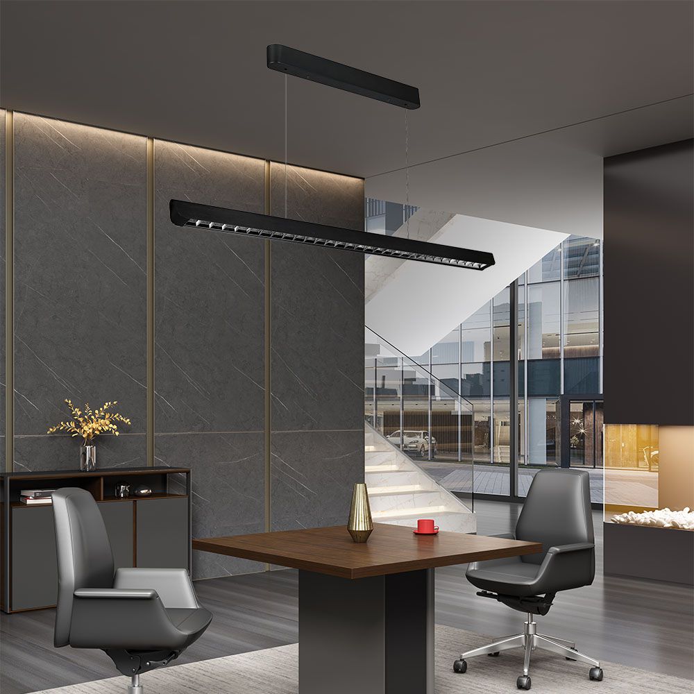 36W Zwieszana Lampa Liniowa LED Raster / Chip SAMSUNG / Barwa:3w1 / Obudowa: Czarna
