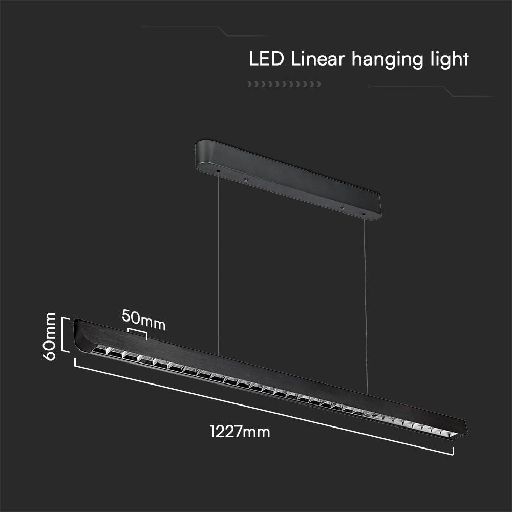 36W Zwieszana Lampa Liniowa LED Raster / Chip SAMSUNG / Barwa:3w1 / Obudowa: Czarna