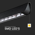 36W Zwieszana Lampa Liniowa LED Raster / Chip SAMSUNG / Barwa:3w1 / Obudowa: Czarna