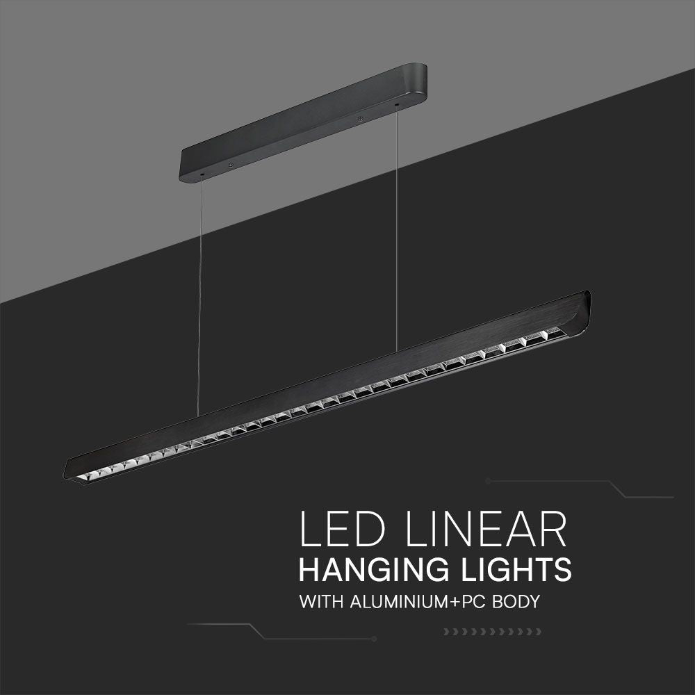 36W Zwieszana Lampa Liniowa LED Raster / Chip SAMSUNG / Barwa:3w1 / Obudowa: Czarna