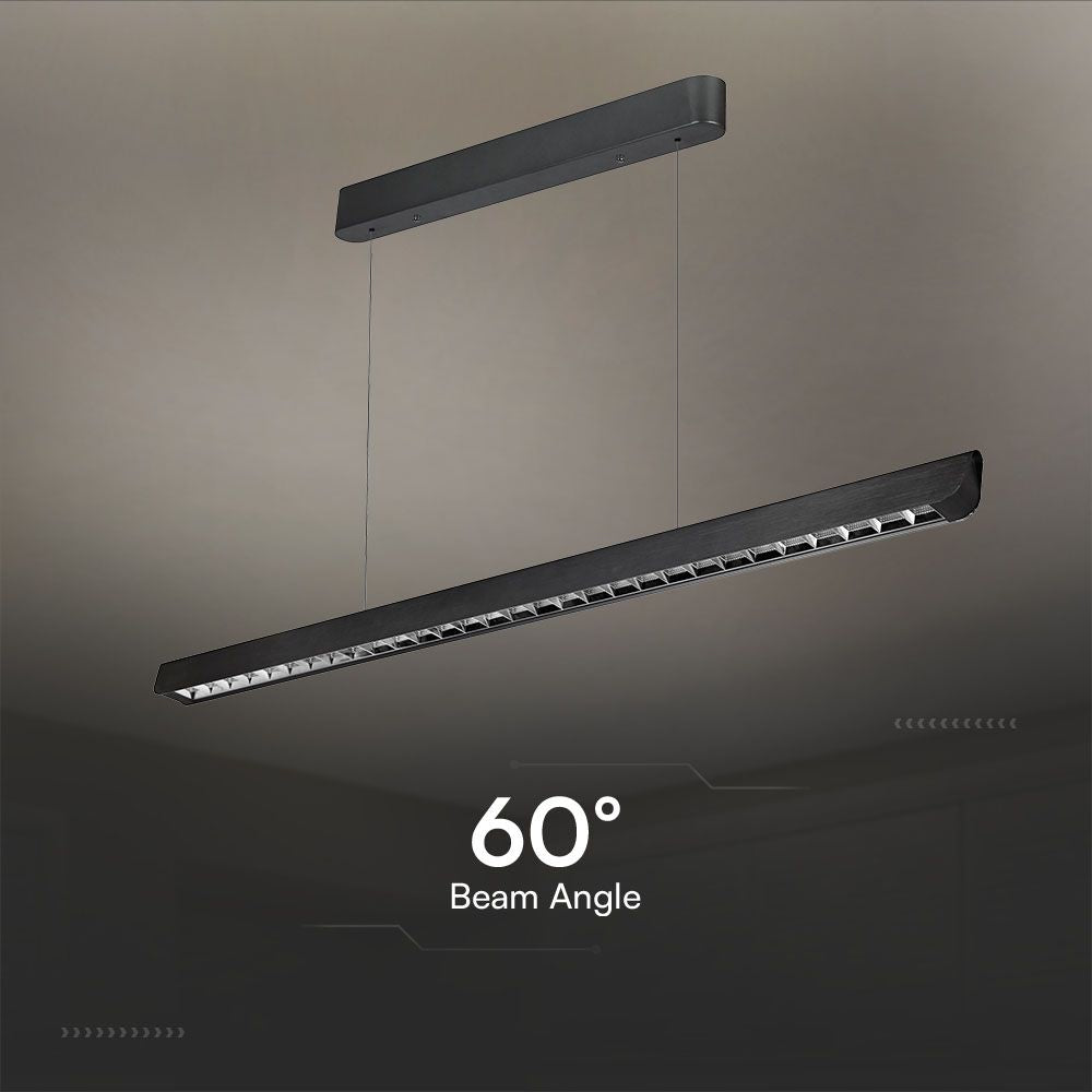 36W Zwieszana Lampa Liniowa LED Raster / Chip SAMSUNG / Barwa:3w1 / Obudowa: Czarna