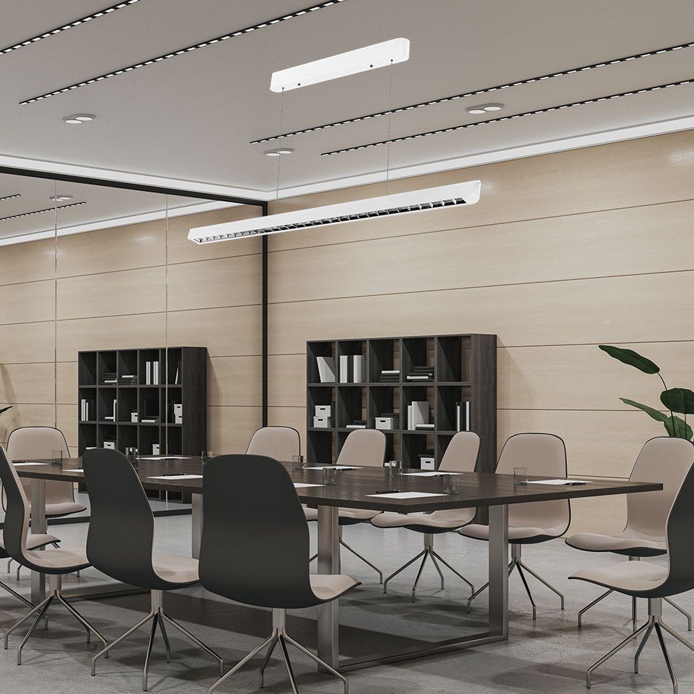 36W Zwieszana Lampa Liniowa LED Raster / Chip SAMSUNG / Barwa:3w1 / Obudowa: Biała
