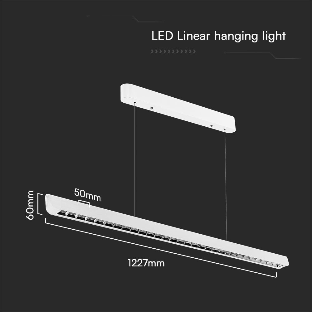 36W Zwieszana Lampa Liniowa LED Raster / Chip SAMSUNG / Barwa:3w1 / Obudowa: Biała