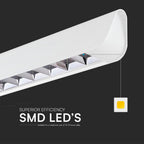 36W Zwieszana Lampa Liniowa LED Raster / Chip SAMSUNG / Barwa:3w1 / Obudowa: Biała