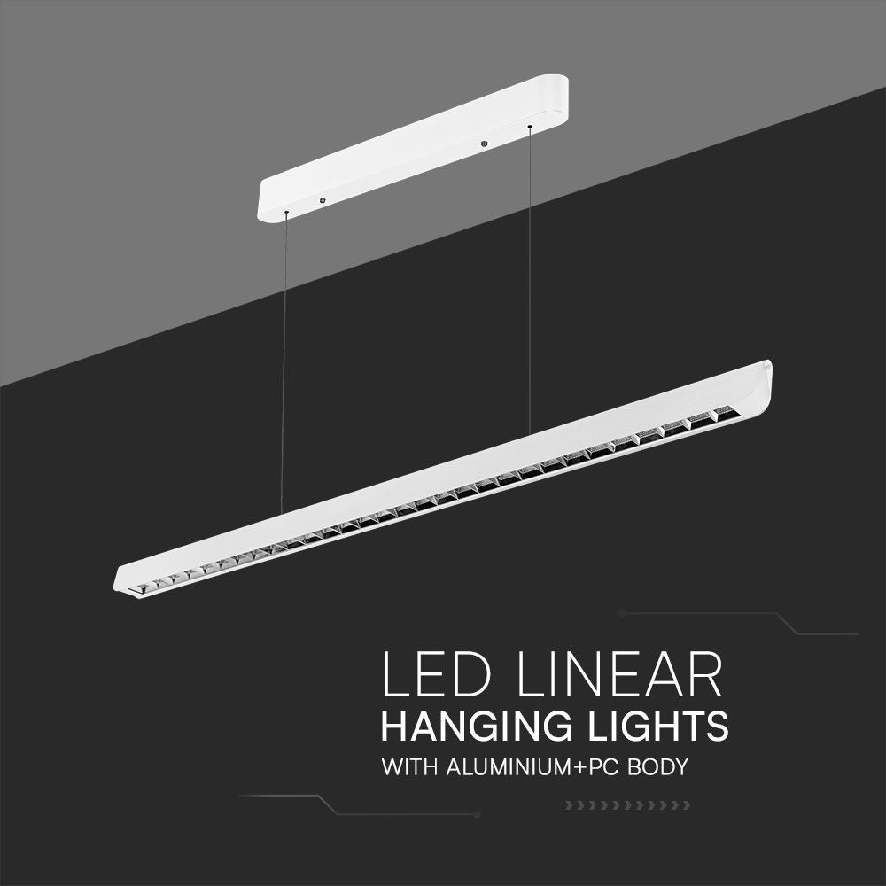 36W Zwieszana Lampa Liniowa LED Raster / Chip SAMSUNG / Barwa:3w1 / Obudowa: Biała