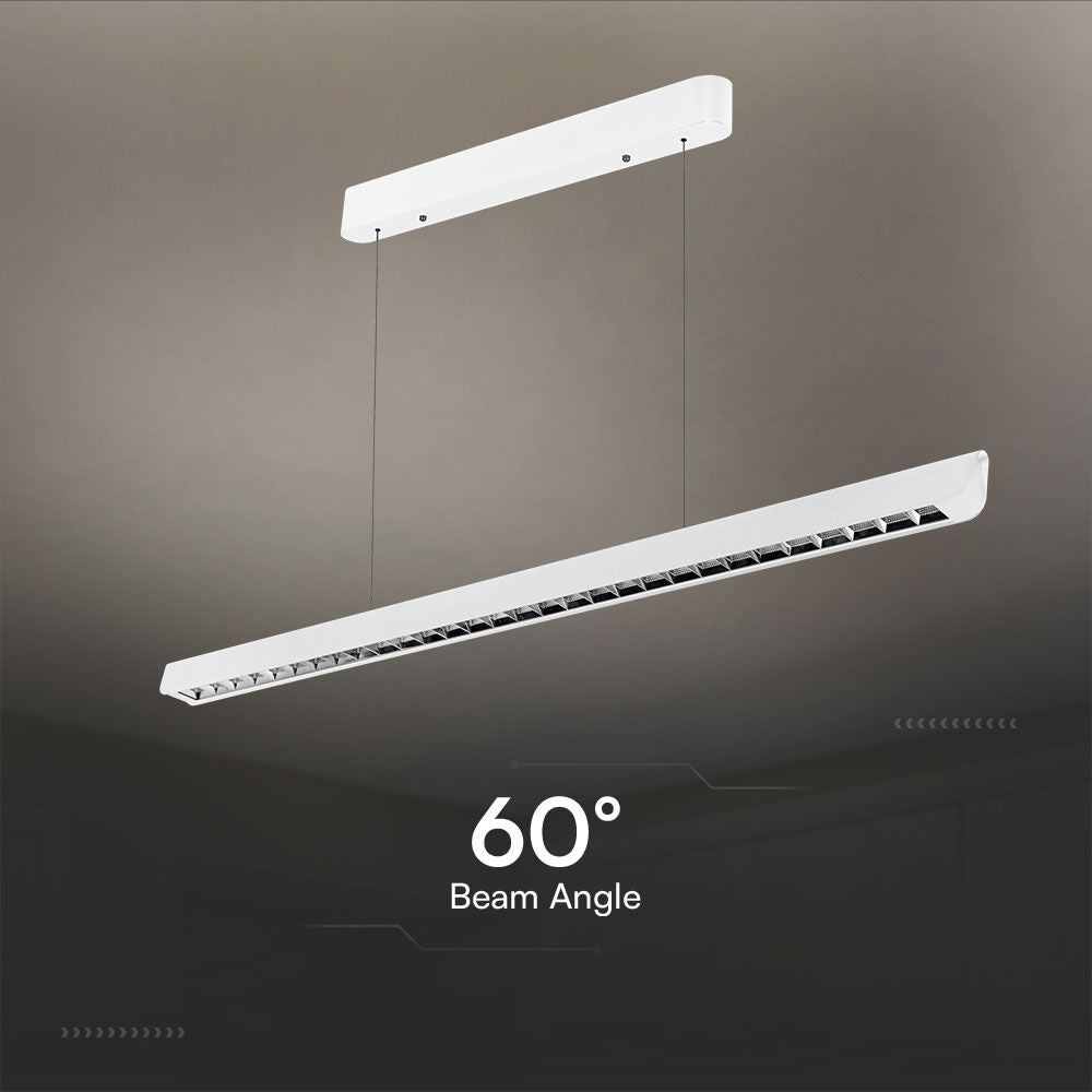 36W Zwieszana Lampa Liniowa LED Raster / Chip SAMSUNG / Barwa:3w1 / Obudowa: Biała