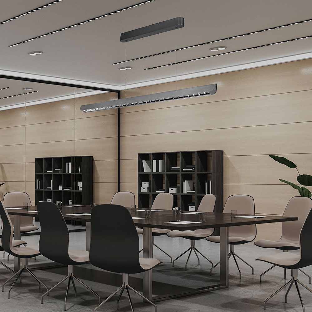 36W Zwieszana Lampa Liniowa LED Raster / Chip SAMSUNG / Barwa:3w1 / Obudowa: Szara