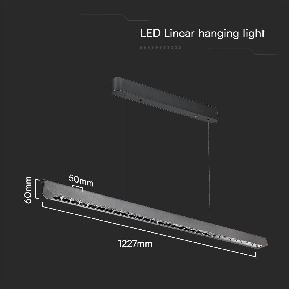36W Zwieszana Lampa Liniowa LED Raster / Chip SAMSUNG / Barwa:3w1 / Obudowa: Szara