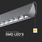 36W Zwieszana Lampa Liniowa LED Raster / Chip SAMSUNG / Barwa:3w1 / Obudowa: Szara
