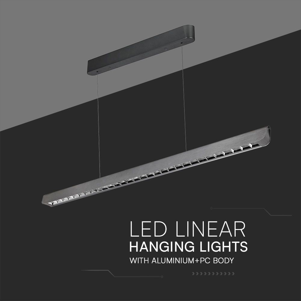 36W Zwieszana Lampa Liniowa LED Raster / Chip SAMSUNG / Barwa:3w1 / Obudowa: Szara