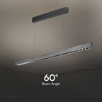 36W Zwieszana Lampa Liniowa LED Raster / Chip SAMSUNG / Barwa:3w1 / Obudowa: Szara