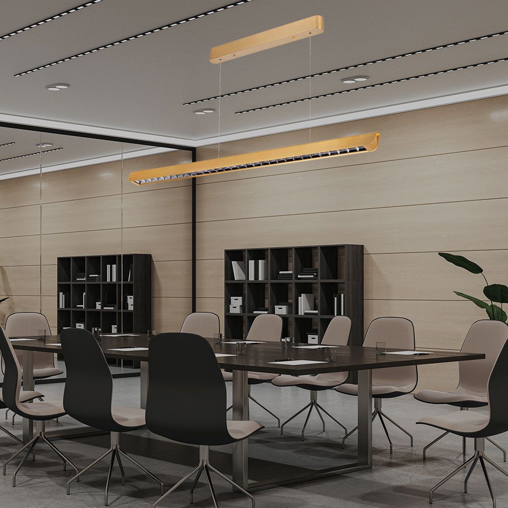 36W Zwieszana Lampa Liniowa LED Raster / Chip SAMSUNG / Barwa:3w1 / Obudowa: Złota