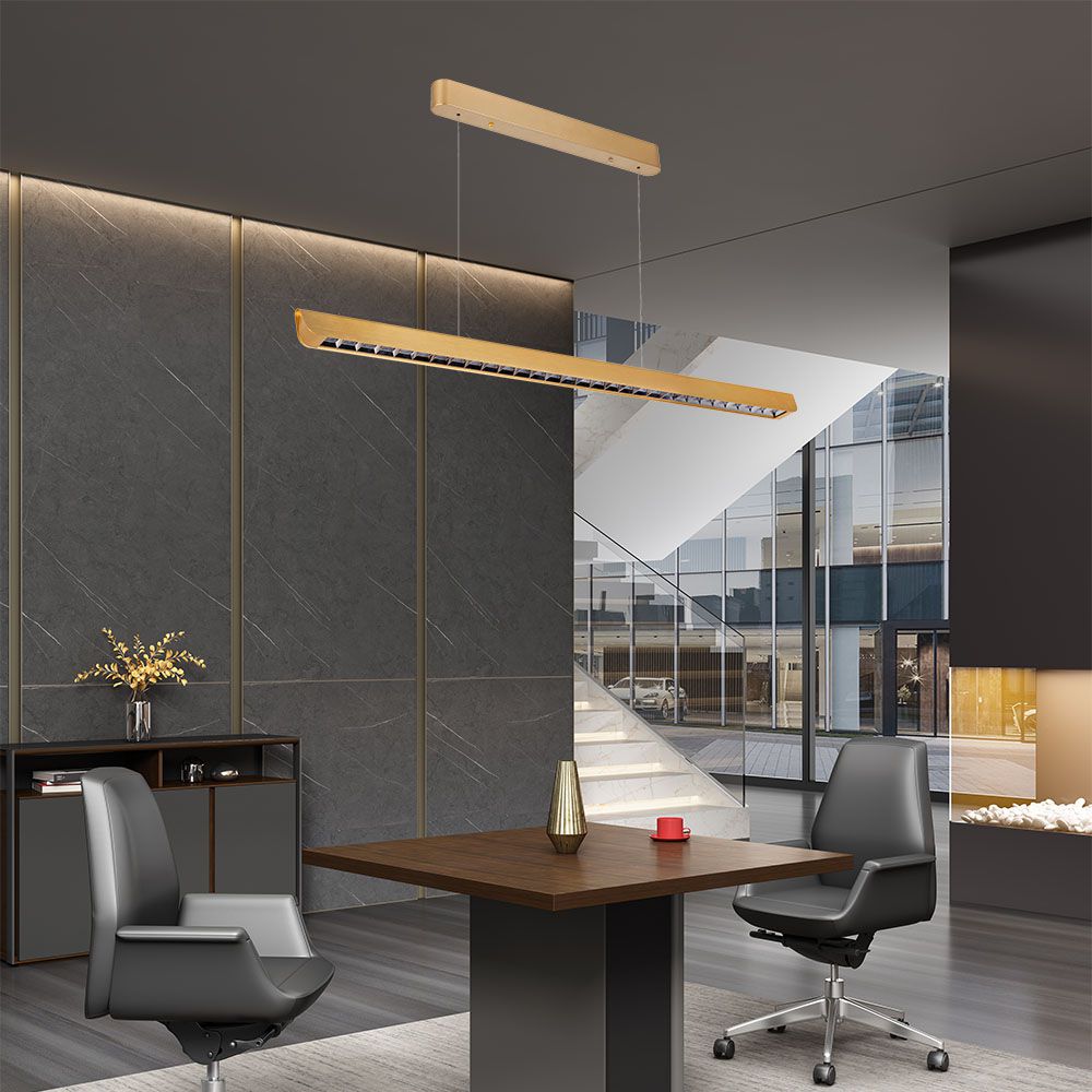 36W Zwieszana Lampa Liniowa LED Raster / Chip SAMSUNG / Barwa:3w1 / Obudowa: Złota