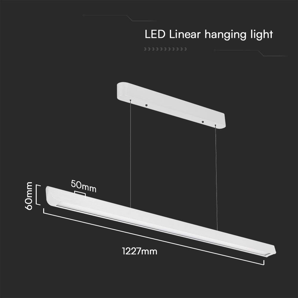 36W Zwieszana Lampa Liniowa LED / Chip SAMSUNG / Barwa:3w1 / Obudowa: Biała