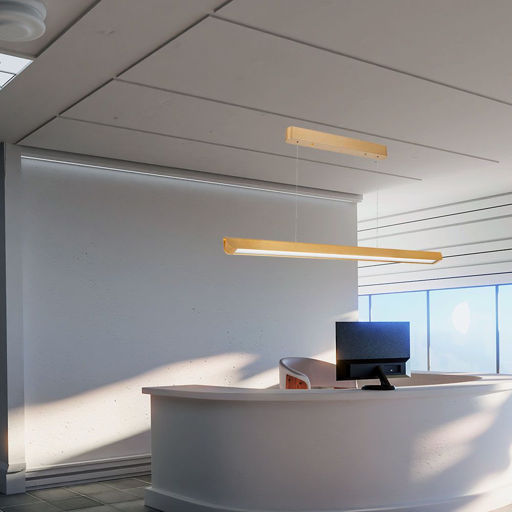 36W Zwieszana Lampa Liniowa LED / Chip SAMSUNG / Barwa:3w1 / Obudowa: Złota
