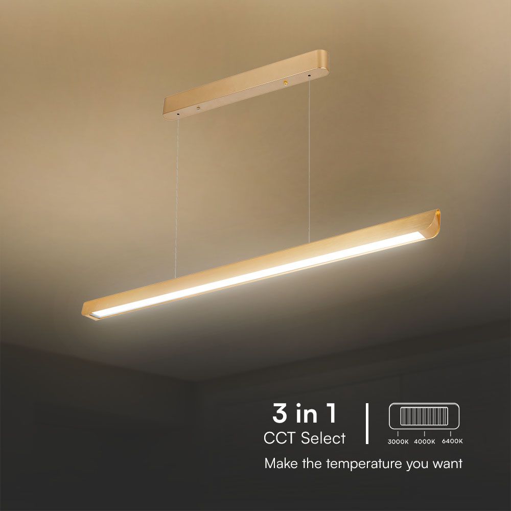 36W Zwieszana Lampa Liniowa LED / Chip SAMSUNG / Barwa:3w1 / Obudowa: Złota