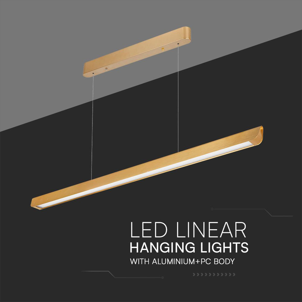 36W Zwieszana Lampa Liniowa LED / Chip SAMSUNG / Barwa:3w1 / Obudowa: Złota