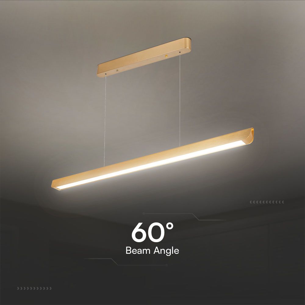 36W Zwieszana Lampa Liniowa LED / Chip SAMSUNG / Barwa:3w1 / Obudowa: Złota