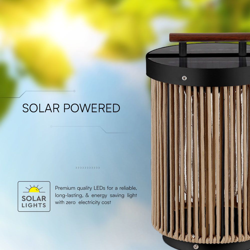 2.4W Solarna lampka stołowa LED / Barwa: 3000K / Obudowa: Czarna