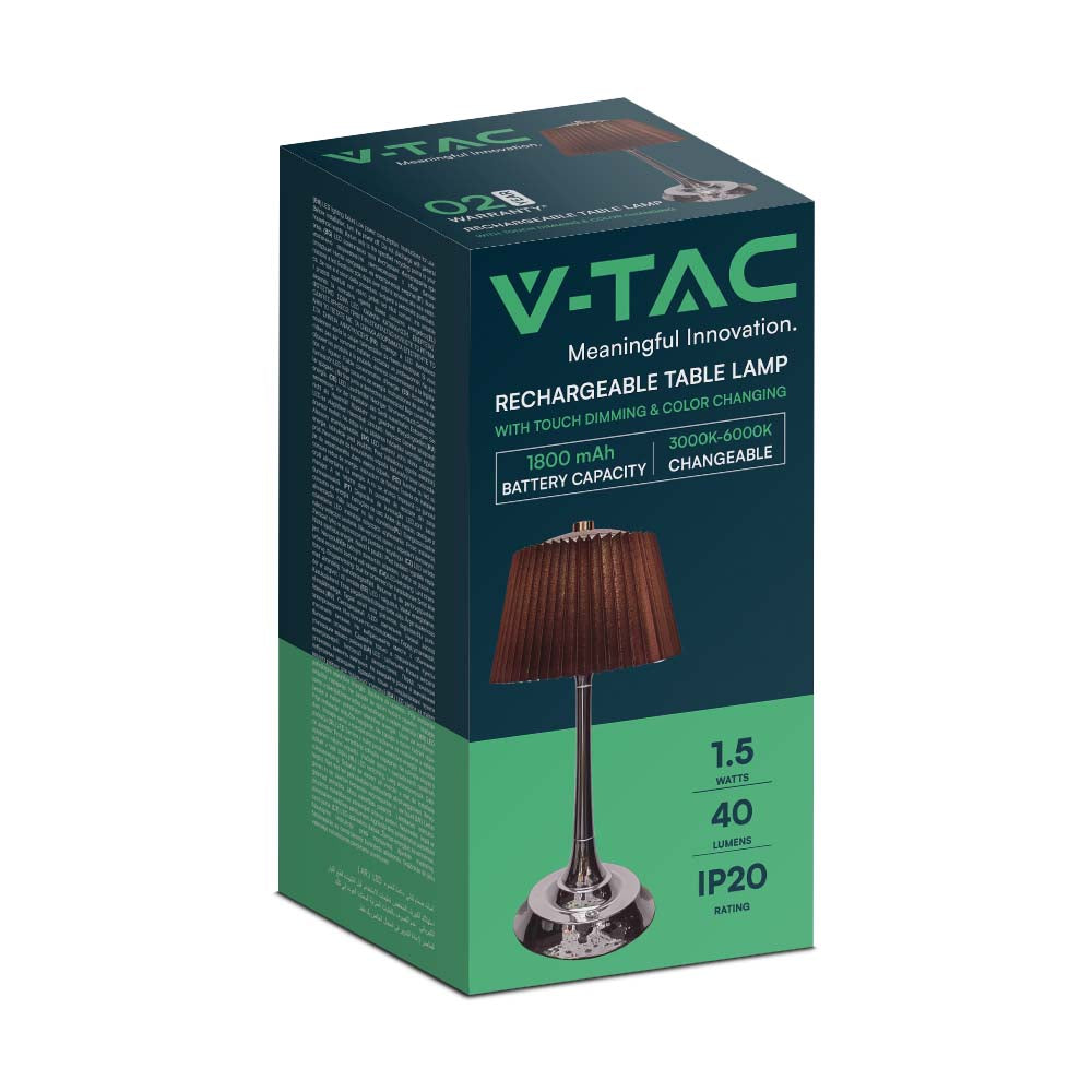 1.5W Lampa Biurkowa LED / Barwa: 3w1 / Chrom + Brązowy