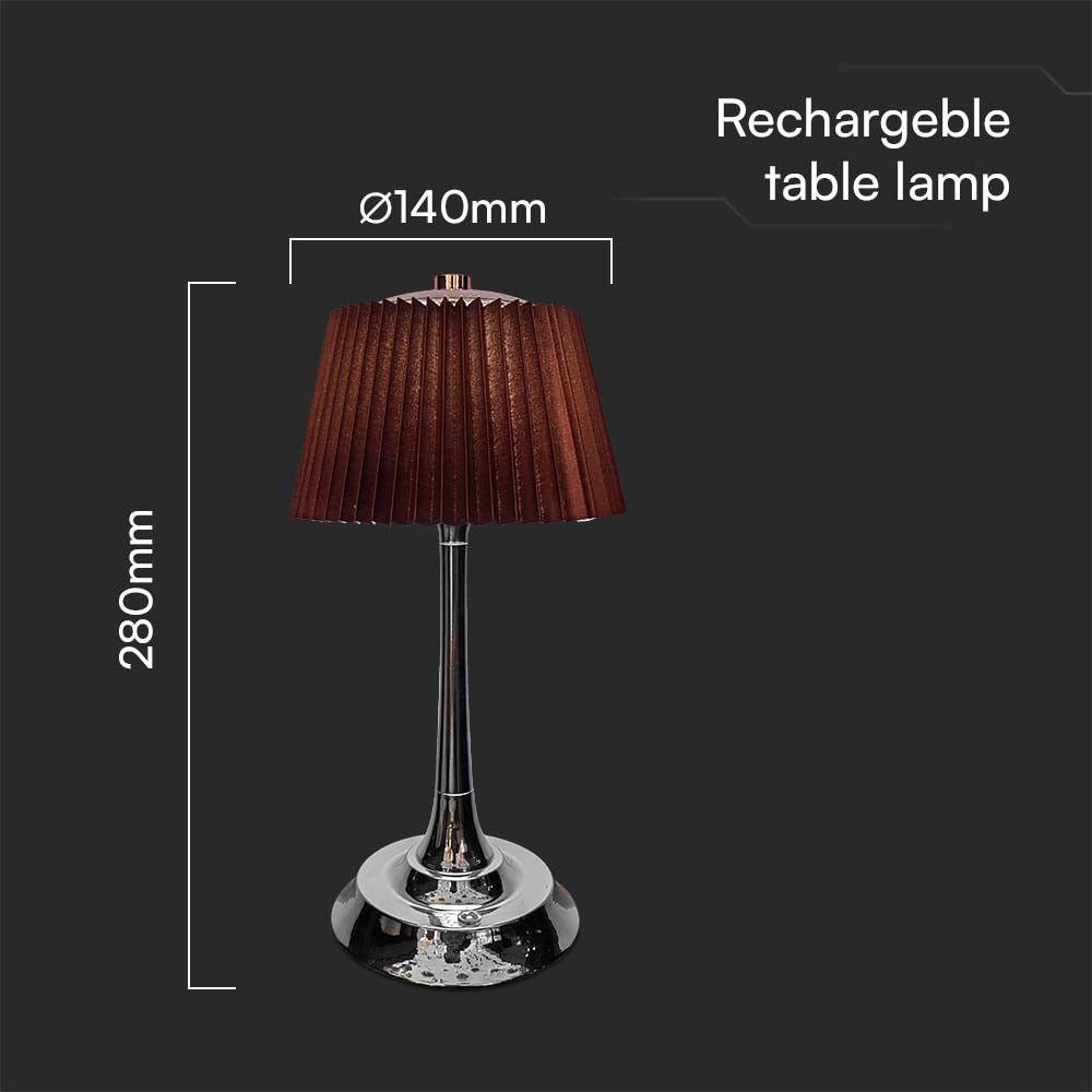1.5W Lampa Biurkowa LED / Barwa: 3w1 / Chrom + Brązowy