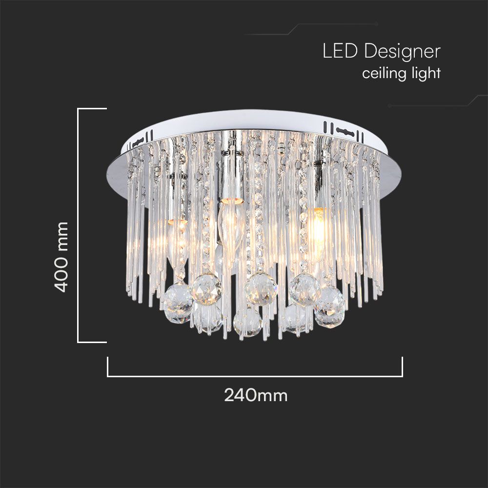 Dekoracyjna lampa sufitowa LED kryształowa - D400 - E14