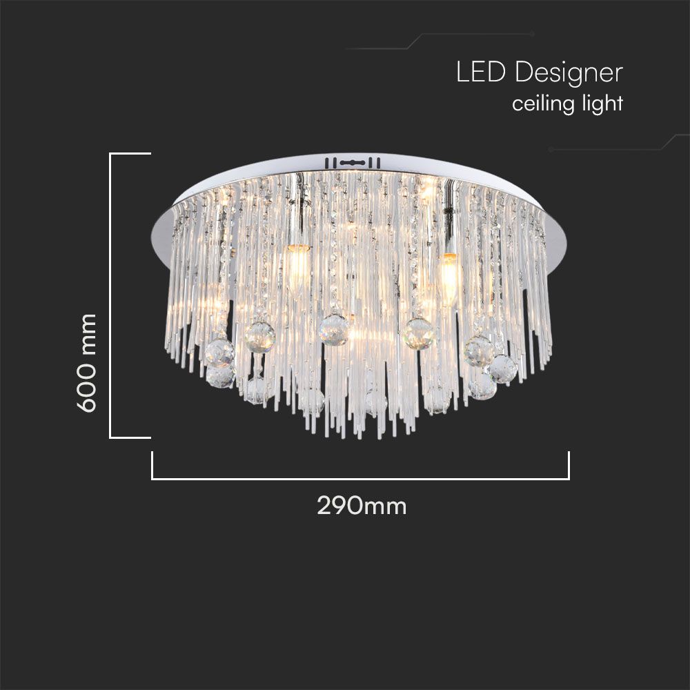 Dekoracyjna lampa sufitowa LED kryształowa - D600 - E14