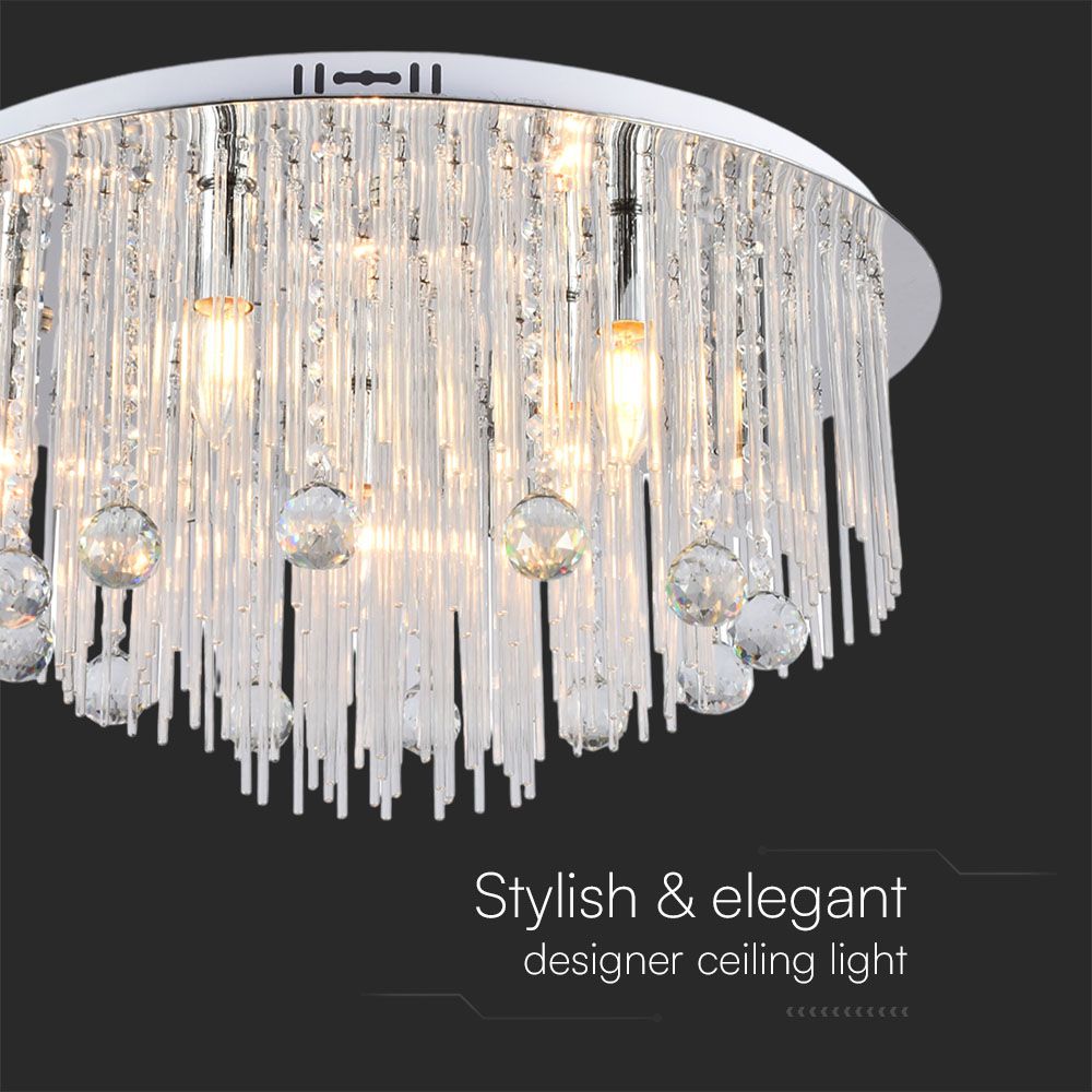 Dekoracyjna lampa sufitowa LED kryształowa - D600 - E14