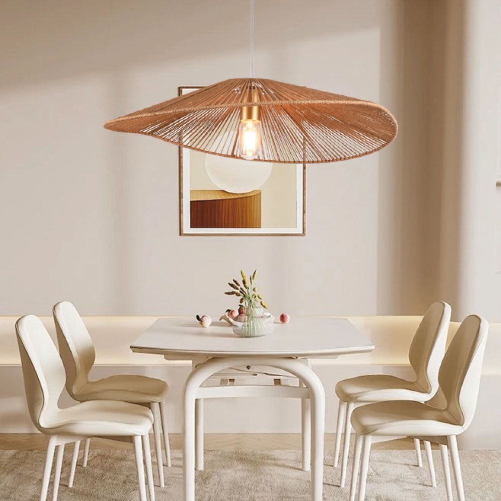 Dekoracyjna lampa sufitowa drewniana - D600*H120 - E27