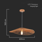 Dekoracyjna lampa sufitowa drewniana - D600*H120 - E27
