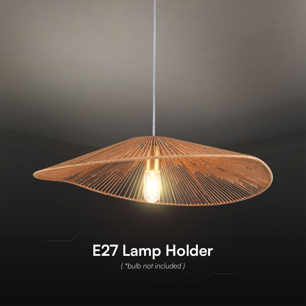 Dekoracyjna lampa sufitowa drewniana - D600*H120 - E27