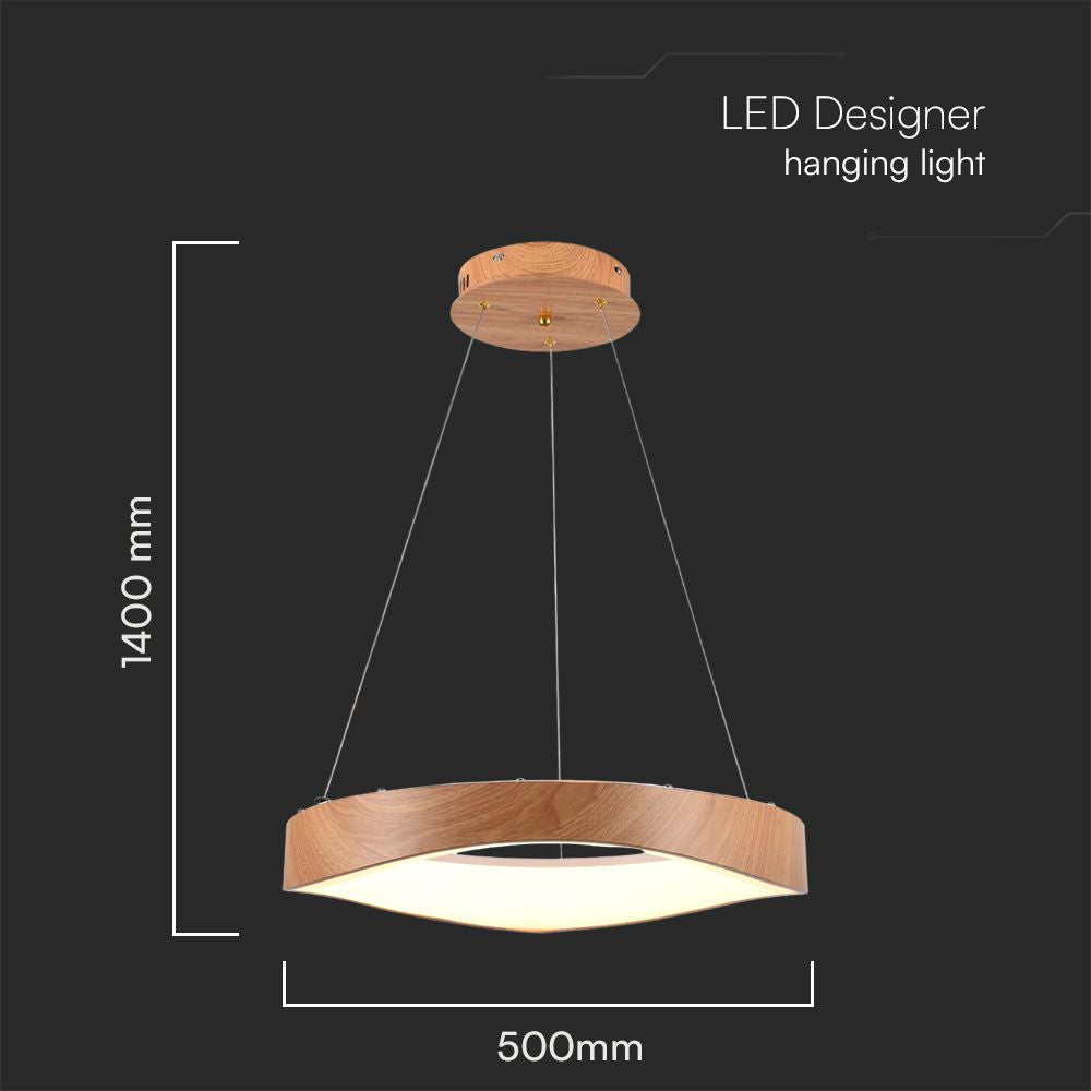 Dekoracyjna lampa sufitowa drewniana - D500