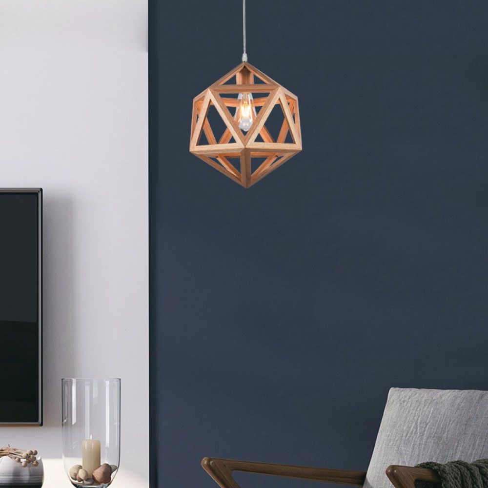Dekoracyjna lampa sufitowa drewniana - D300 - E27