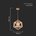 Dekoracyjna lampa sufitowa drewniana - D300 - E27