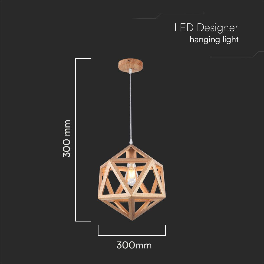 Dekoracyjna lampa sufitowa drewniana - D300 - E27